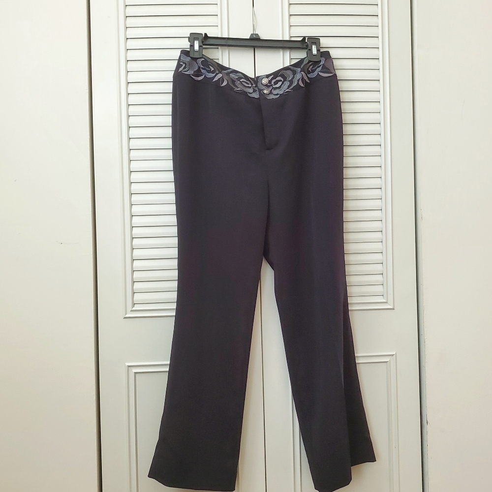 Women's Dress Pants with Embroidery Detail